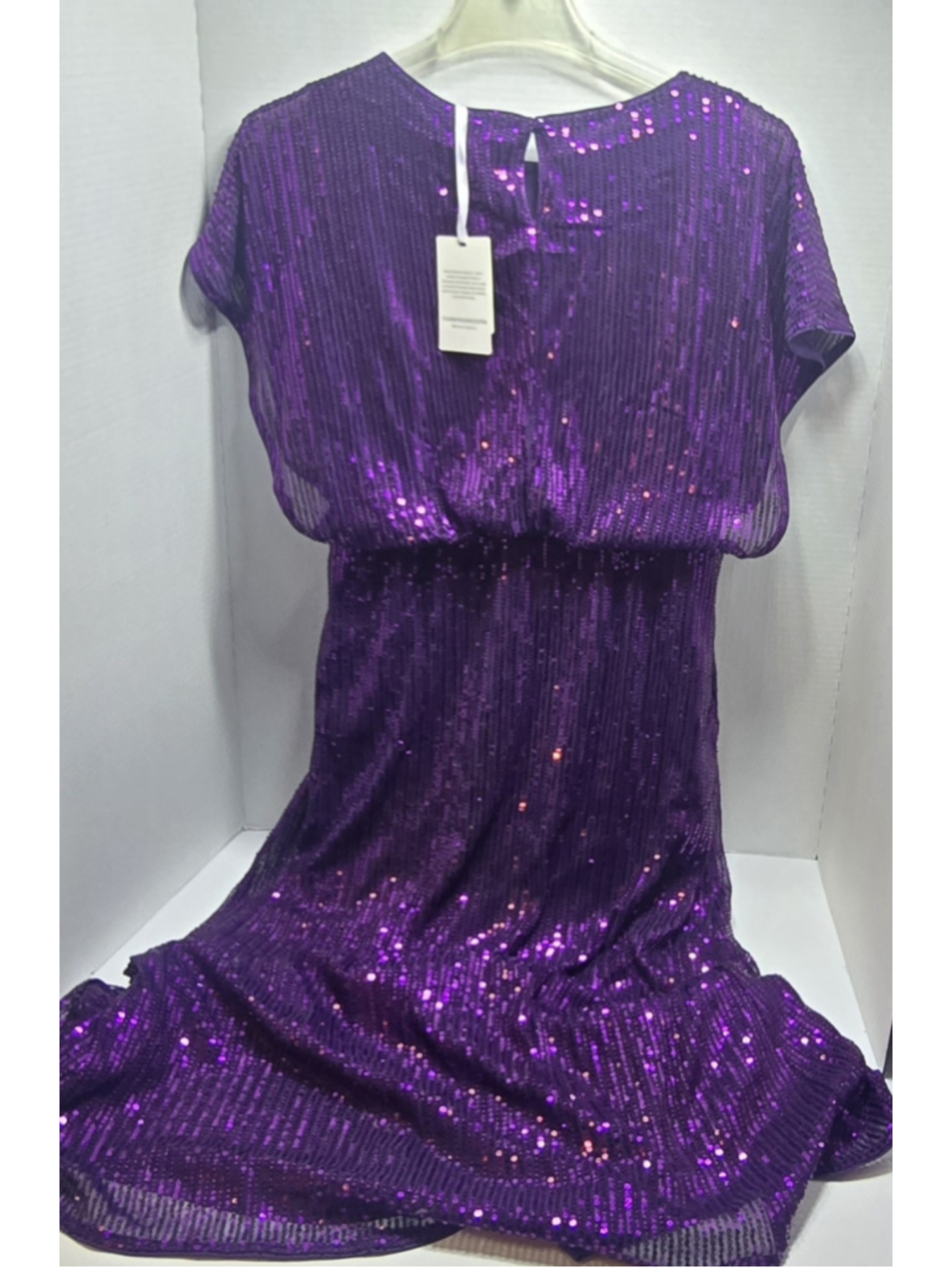 Women's Jasambac Purple Sequin Dress NWT Medium - Picture 6 of 11